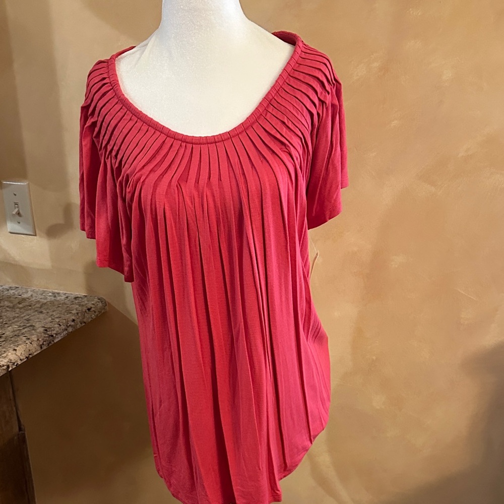 Style & Co. Pleated Coral Blouse